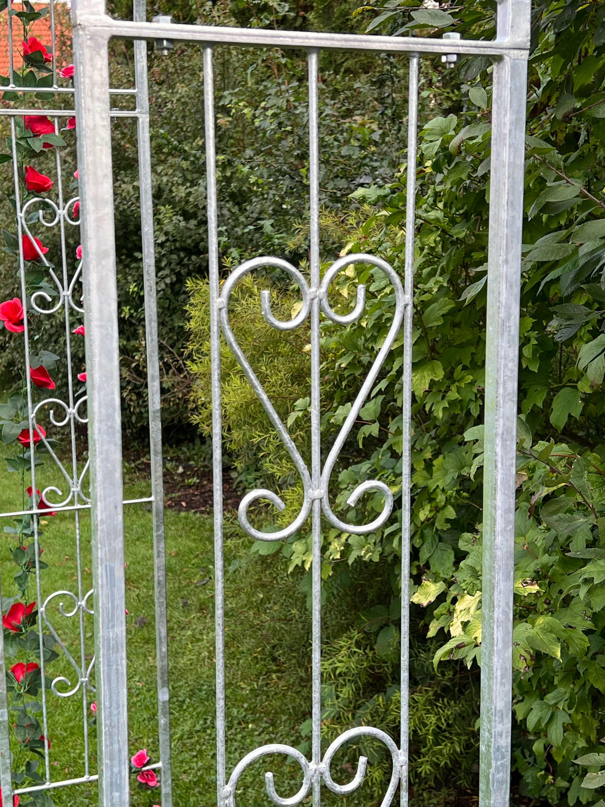 ROSENBOGEN Metall Verzinkt Massiv 150 cm Torbogen - Grau, Metall (150/222/34cm) - DanDiBo