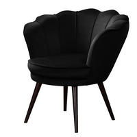 SESSEL - Samt, Füße Dunkel - Dunkelbraun/Schwarz, Birkenholz/Textil (75/74/75cm) - home24