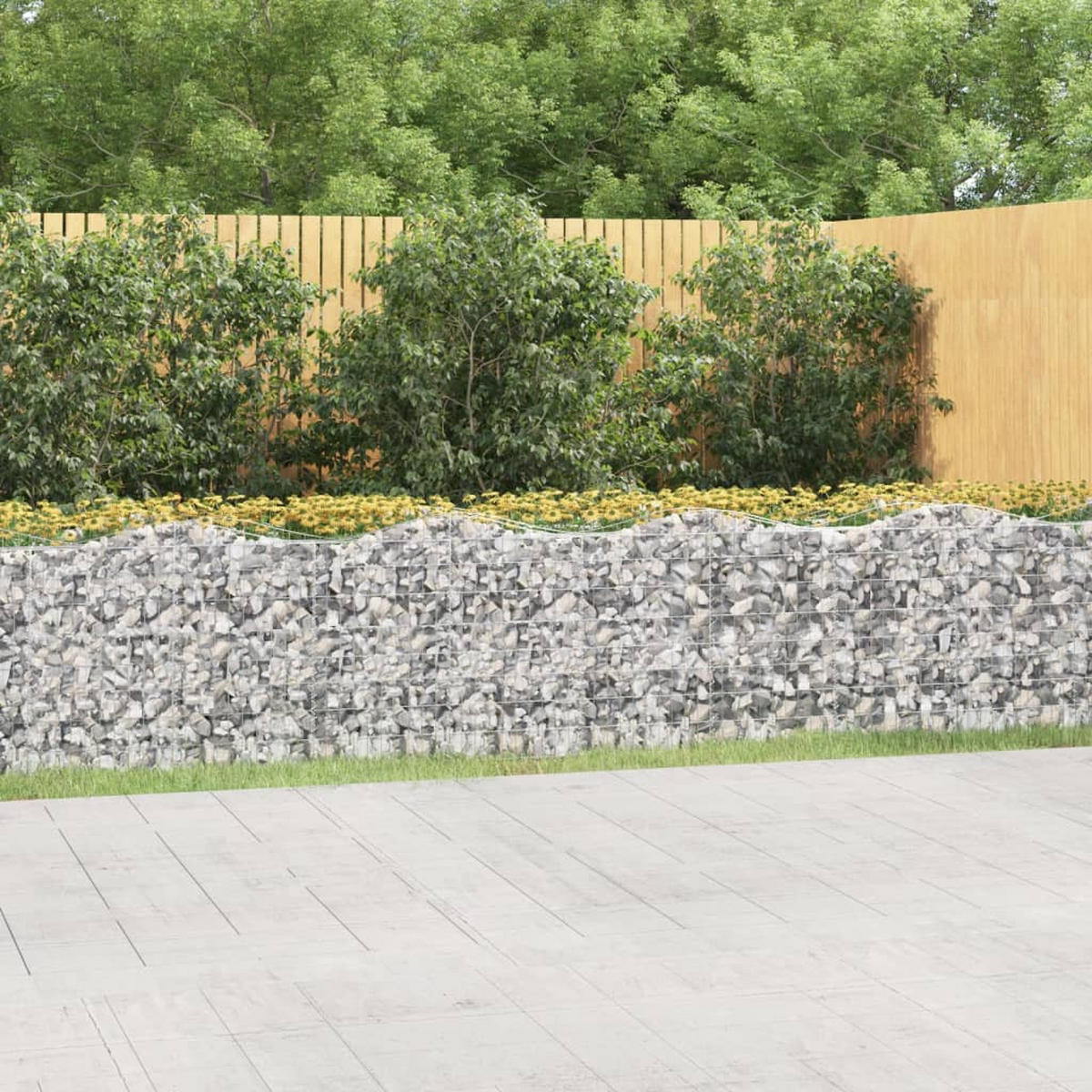 GABIONEN-HOCHBEET mit Hochbogen 600x100x100 cm Verzinktes Eisen - Silberfarben, Metall (100/100/600cm) - furnicato
