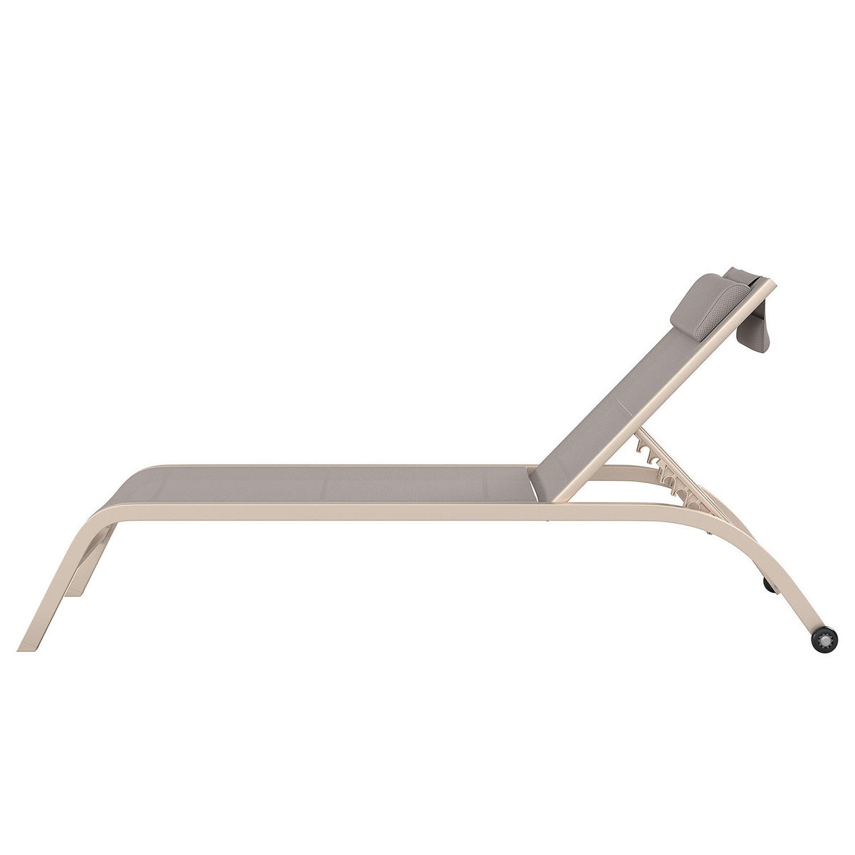 SONNENLIEGE - Polyrattan / Stahl - Beige, Textil/Metall (67/35/196cm) - home24