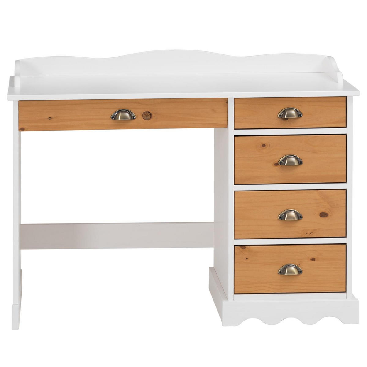 SCHREIBTISCH COLETTE - Weiß/Braun, Holz (54/114/85cm) - IDIMEX