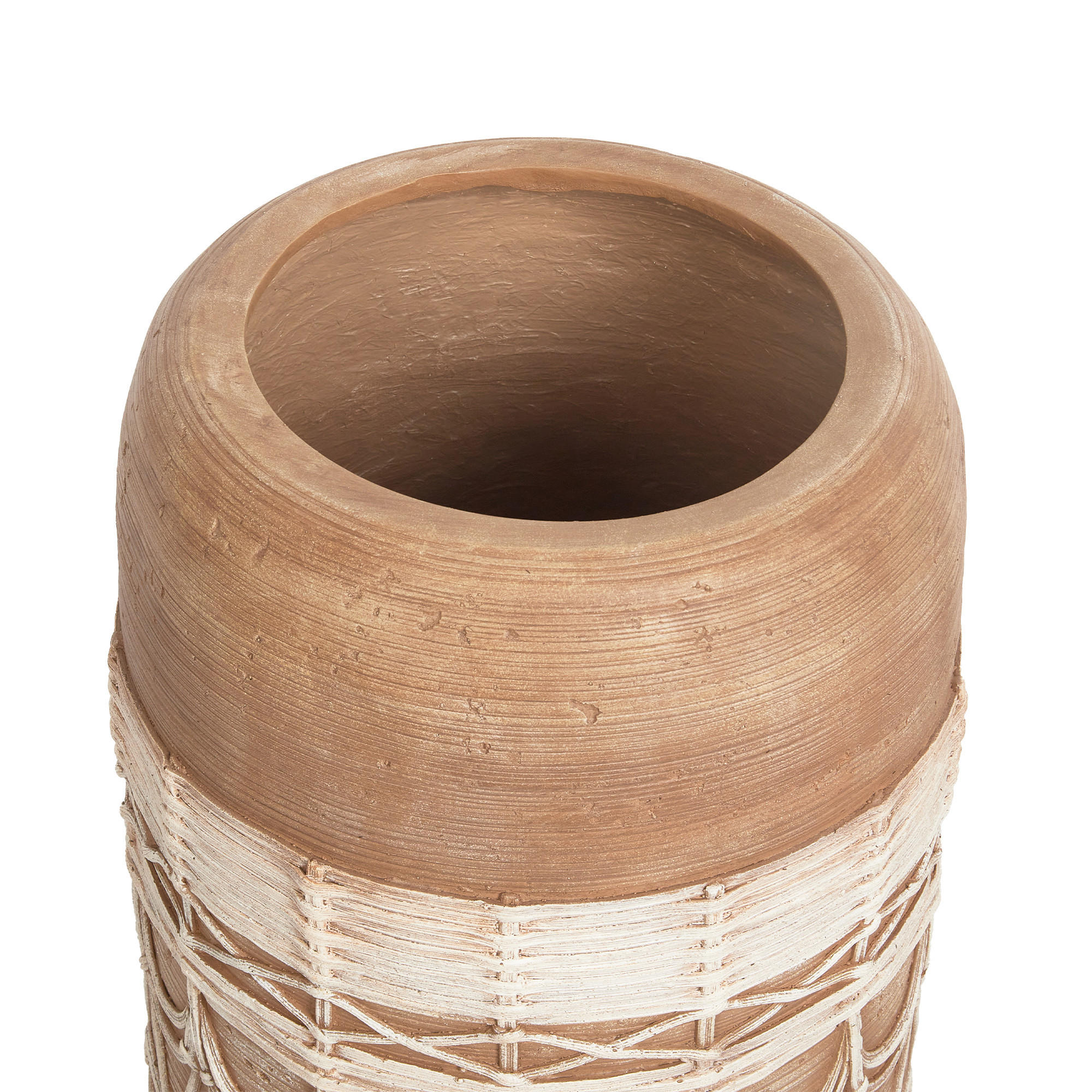 BLUMENTOPF Braun Dryopteris - Hellbraun/Beige, Stein (82cm) - Beliani