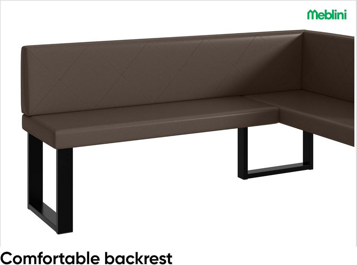 ECKBANK ERIC_U - Braun, Leder (128/168cm) - Meblini