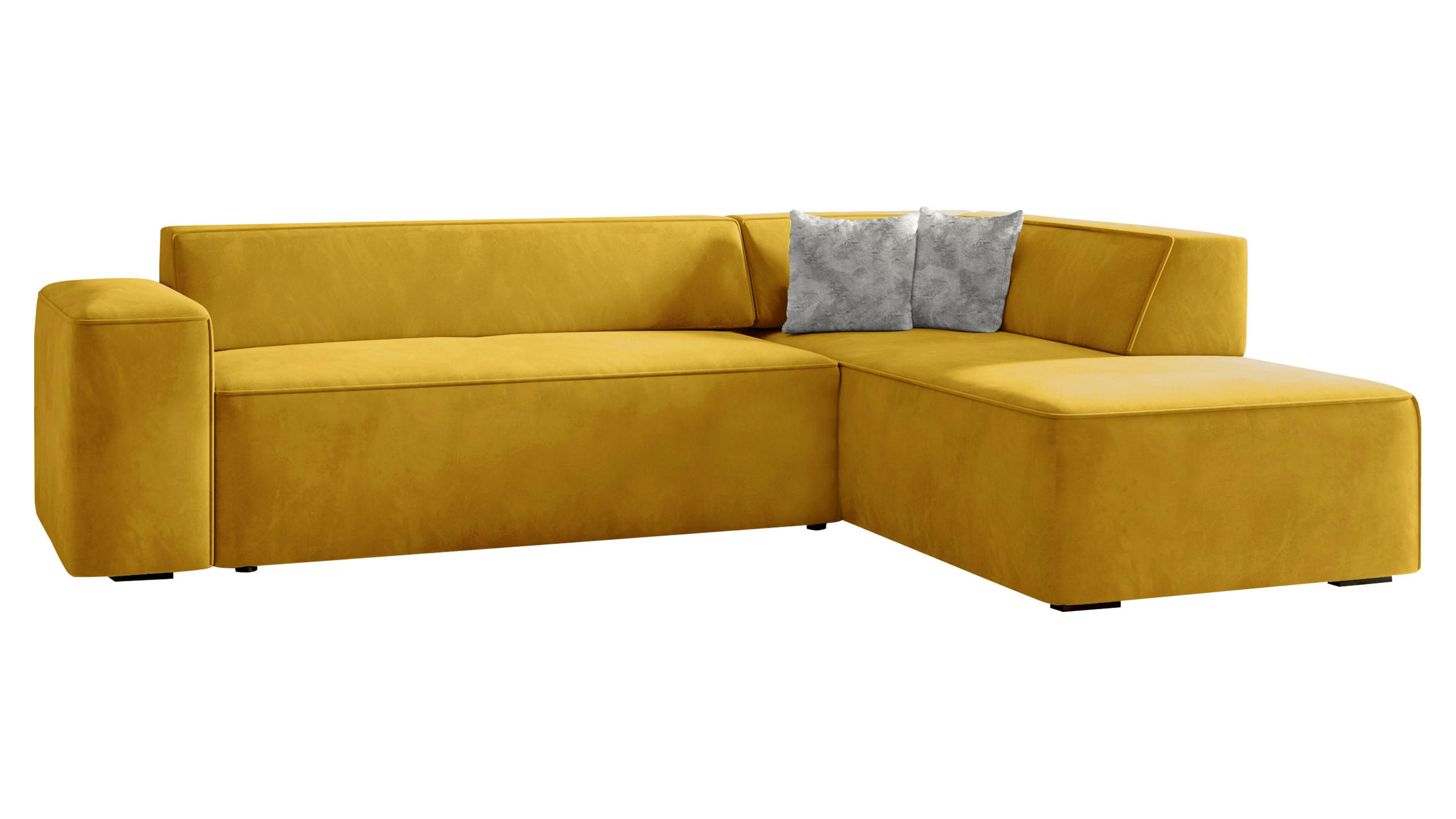 ECKSOFA Lordin Premium, Seite: Rechts - Gelb, Holz/Textil (267/205cm) - MIRJAN24