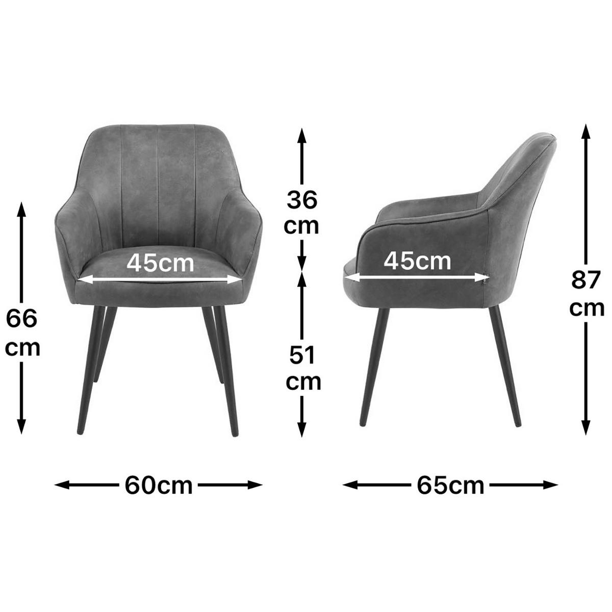 ESSZIMMERSTUHL Mika-Pia - Taupe/Schwarz, Textil/Metall (60/87/65cm) - DUBI Möbel