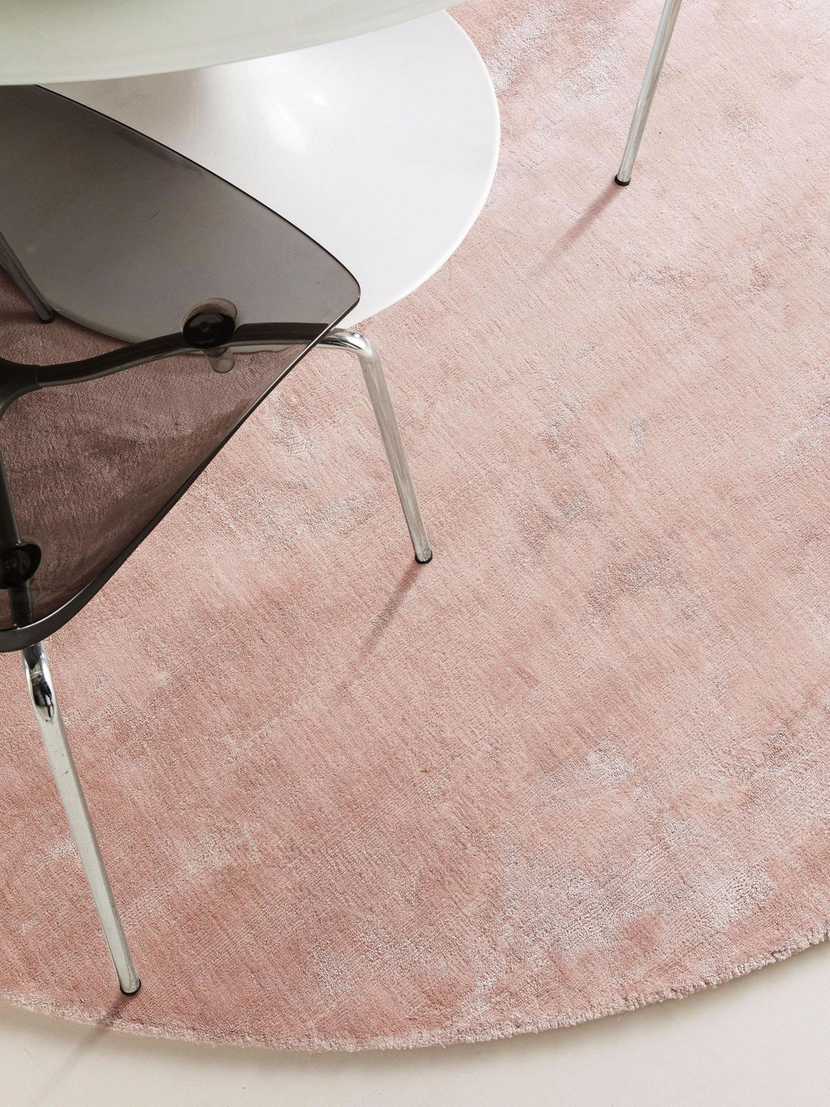 VISKOSETEPPICH rund Nela Rosa ø 160 cm rund - Pink, Textil (160/1cm) - KUNSTLOFT