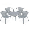 GARTEN ESSGRUPPE FICCARI, Gartenmöbel-Set 5-tlg, Grau - Grau, Kunststoff - KONSIMO®