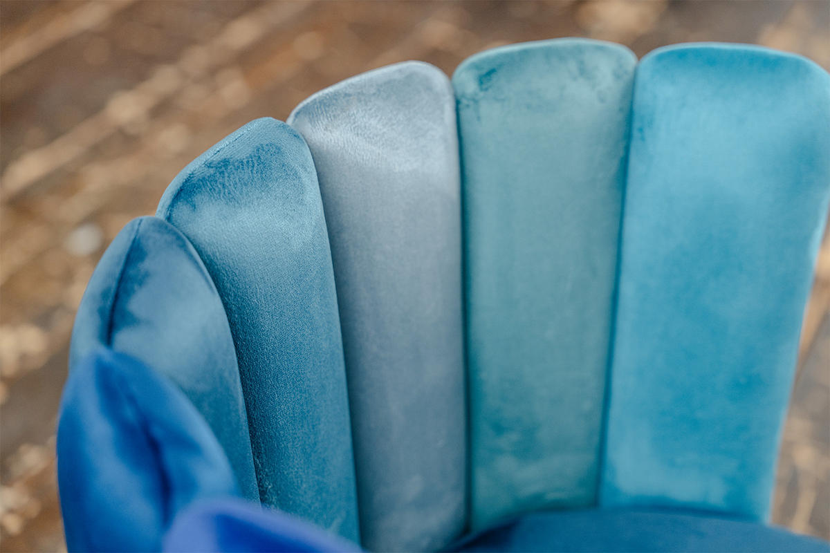 ESSZIMMERSTUHL JADA Blau Velvet Drehbar (360°) - Blau, Kunststoff/Textil (58/79/55cm) - KAWOLA
