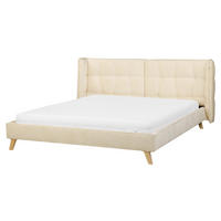 POLSTERBETT mit Lattenrost 160x200 cm Beige Senlis - Beige, Textil (160/200cm) - Beliani