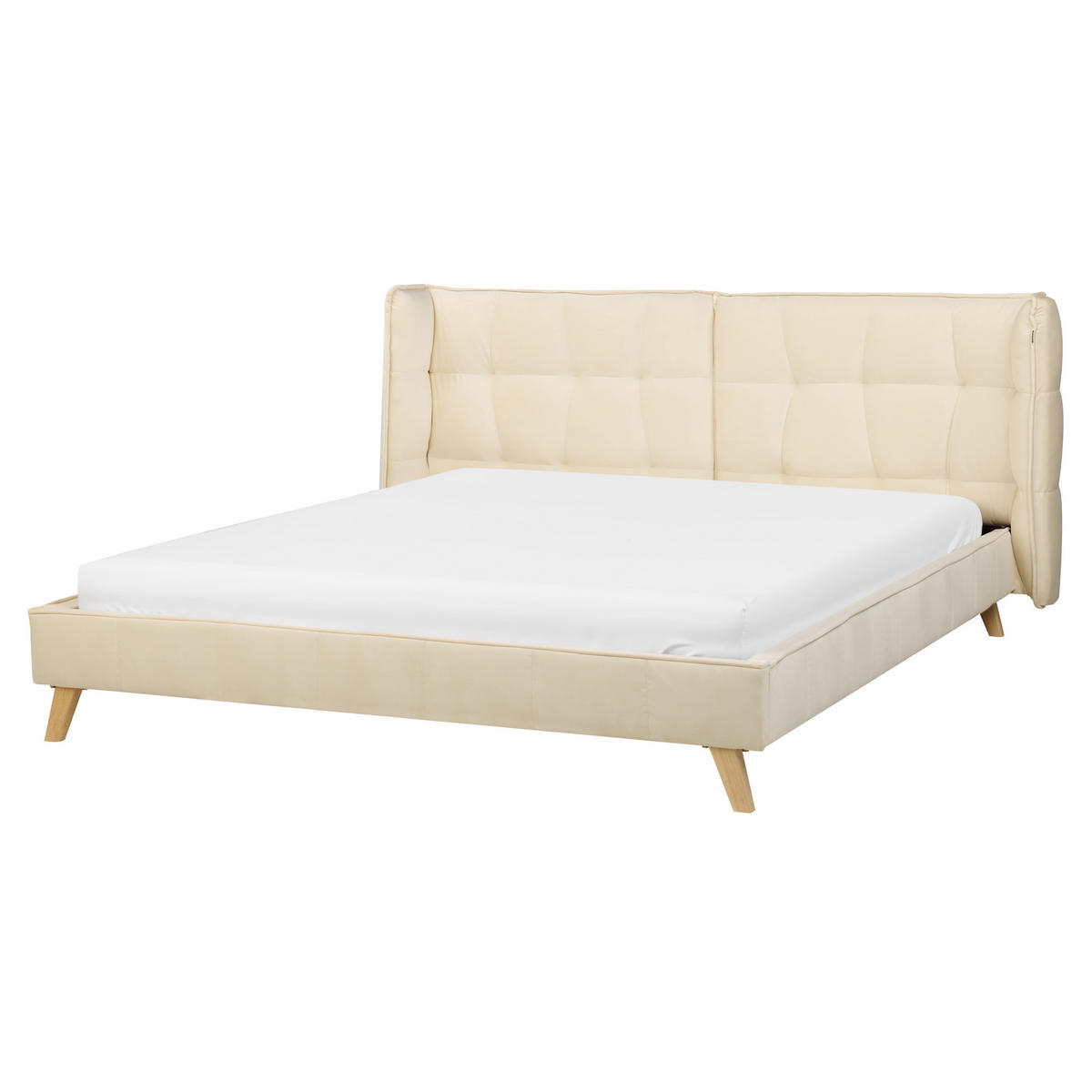 POLSTERBETT mit Lattenrost 160x200 cm Beige Senlis - Beige, Textil (160/200cm) - Beliani