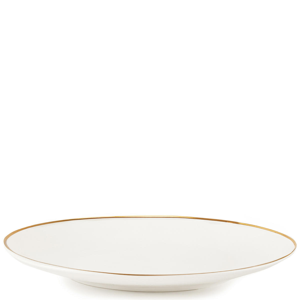 SPEISETELLER-SET AD BELLA, 6-tlg - Ecru/Goldfarben, Keramik (26/2.5/26cm) - KONSIMO®