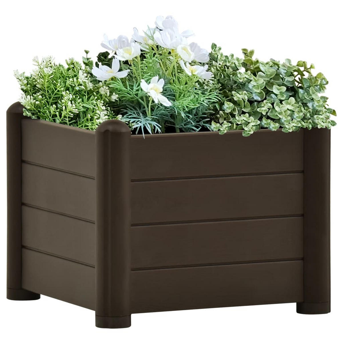 GARTEN-HOCHBEET PP Mokka 43x43x35 cm - Anthrazit, Kunststoff (43/35/43cm) - furnicato