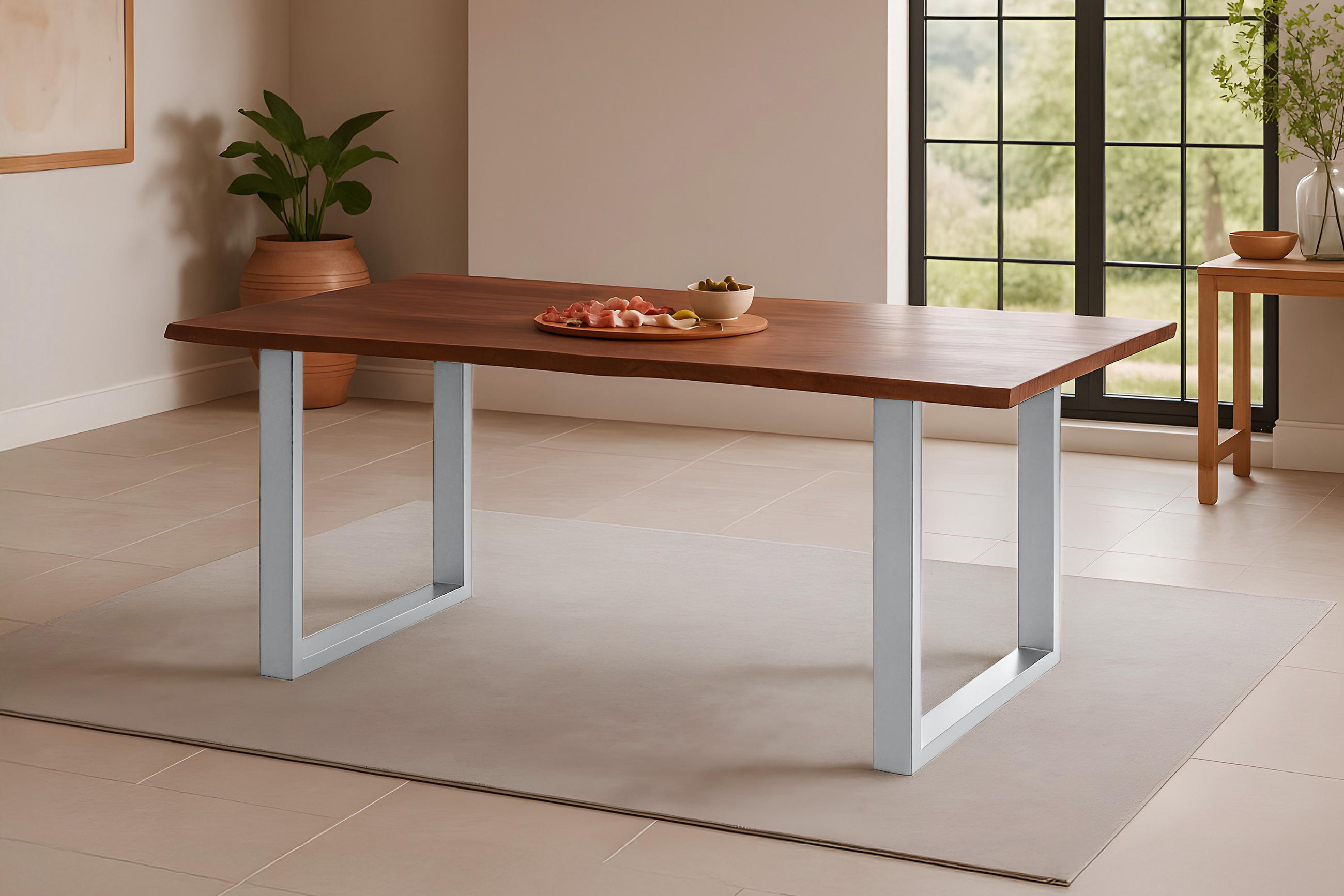 ESSTISCH ROXANA - Beige/Naturfarben, Holz (90/180/77cm) - SAM