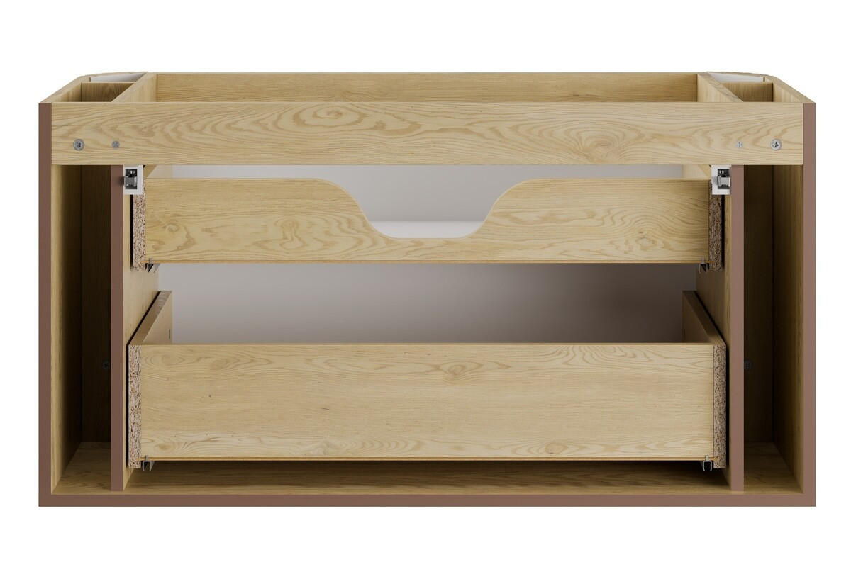 WASCHTISCHKOMBI 100 cm 3 Teile - Ovalia Cremona O BM408 in Cremona-Eiche - Eichefarben/Weiß, Holz/Keramik (100/54/46cm)