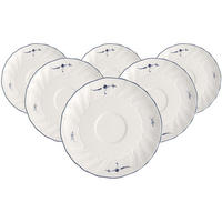 KAFFEEUNTERTASSEN Vieux Luxembourg weiß-blau ø 14 cm 6er Set - Blau/Weiß, Keramik (14cm) - Villeroy & Boch