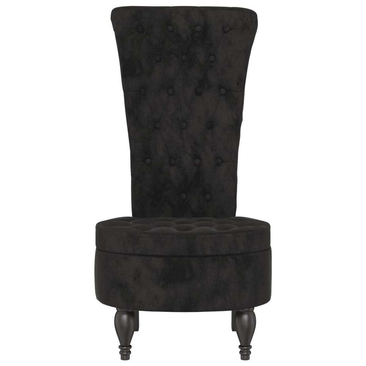 POLSTERSTUHL Mit Hoher Rückenlehne Schwarz Samt Knopfheftung - Schwarz, Textil (56/108/72.5cm) - vidaXL