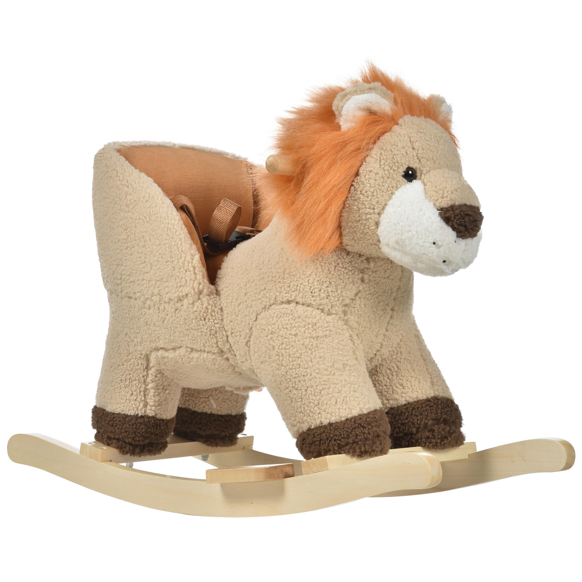 SCHAUKELPFERD DE-18225 Löwe, mit Musikfunktion Braun - Braun, Holzwerkstoff (35/50/68cm) - ComfortXL