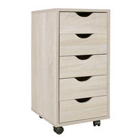 ROLLCONTAINER – Sonoma MDF, 33x64x38 cm, 5 Schubladen, Rollen, modern - Schwarz/Braun, Kunststoff (33/64/38cm) - KADIMA DESIGN