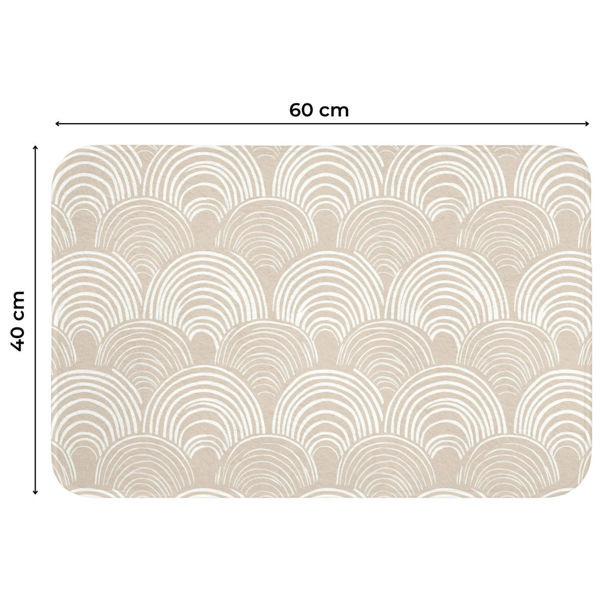 WC PŘEDLOŽKA Vlny - Textura - Béžová 60x40 cm - kašmírová, textil/plast (60/1cm) - OnlyWow