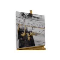 OLEJOMAĽBA 60/60 cm, Zvieratá - sivá, drevo/textil (60/60cm) - KUNSTLOFT
