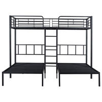 ETAGENBETT 90/200 cm in Schwarz aus Metall mit Tisch und Leiter - Schwarz, Metall (90/200cm) - Flora Grace