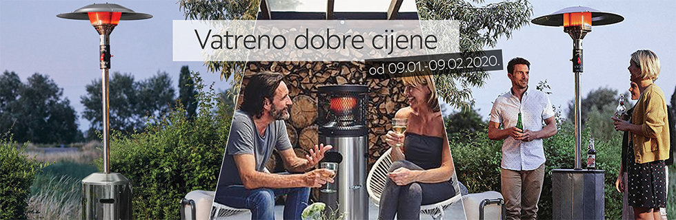 Društvo okupljeno oko vanjske grijalice