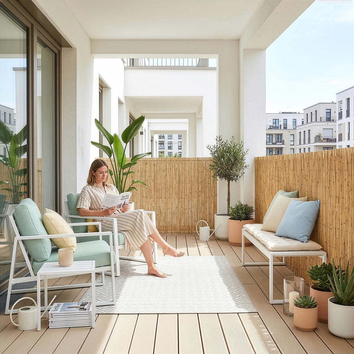 SCHILFZAUN Abbateggio - Naturfarben, Naturmaterialien (150/0.6cm) - casa.pro