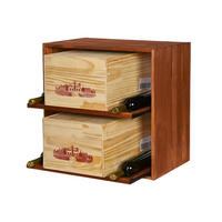 WEINREGAL Vincellar Mod 60x60x30 cm Modul Für 12 Flaschen Oder Weinkisten mit Ausziehbaren Ebenen Massives Kiefernholz Braun Geölt - Braun, Holz (60/60/30cm) - PROREGAL