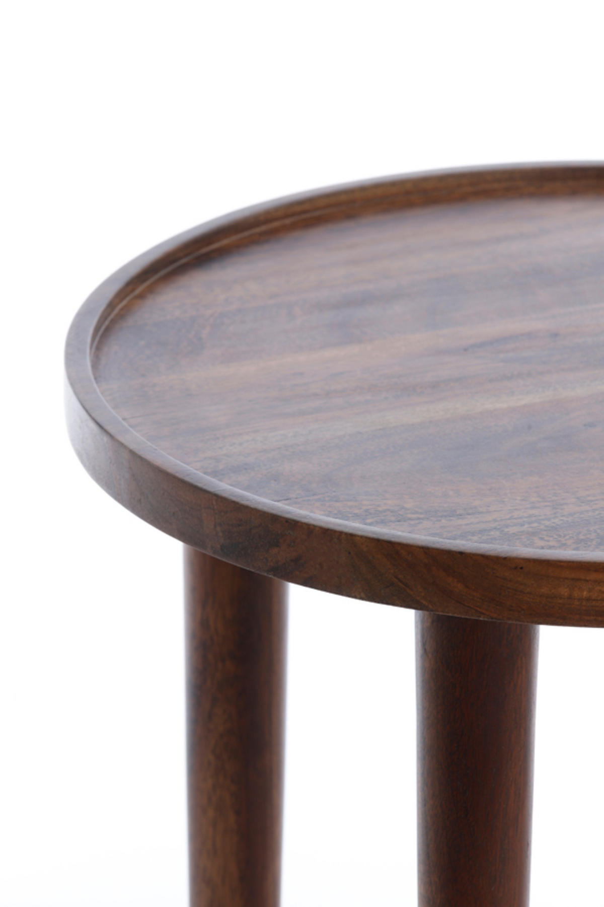 BEISTELLTISCH Qiano Braun Ø45/45 cm - Dunkelbraun, Holz (45/45/45cm) - Light & Living