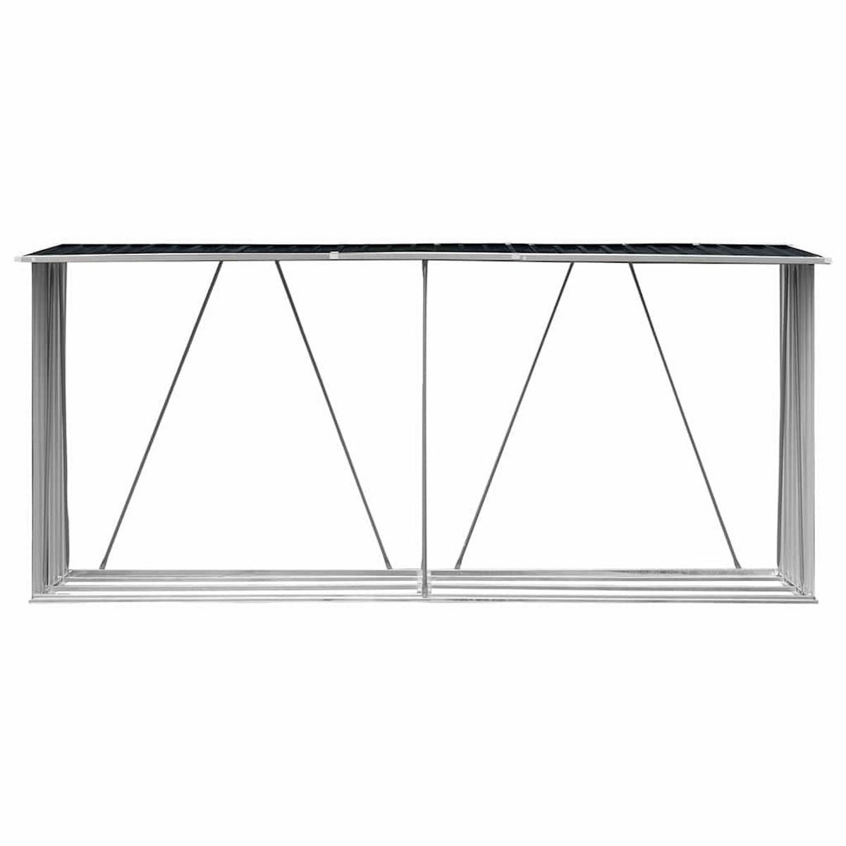 BRENHOLZUNTERSTAND 330/84/152 cm, aus Verzinkter Stahl, Anthrazit - Grau, Metall (84/152/330cm) - vidaXL