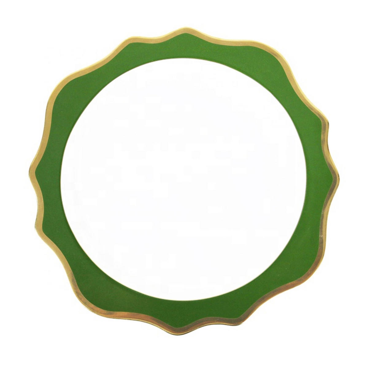 TELLERSET Grün Gold Bone China 4tlg 13" 10,5" 8,5" 6,5" - Grün, Keramik (33/33/3cm) - Quality Elegance