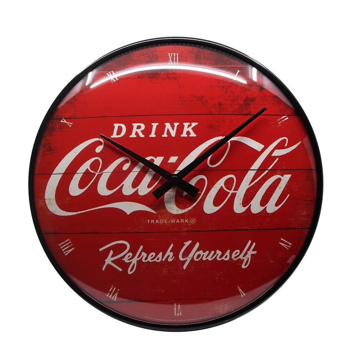 WANDUHR 31 cm Coca-Cola Logo Red - Rot, Metall (31/31/5cm) - Nostalgic-Art