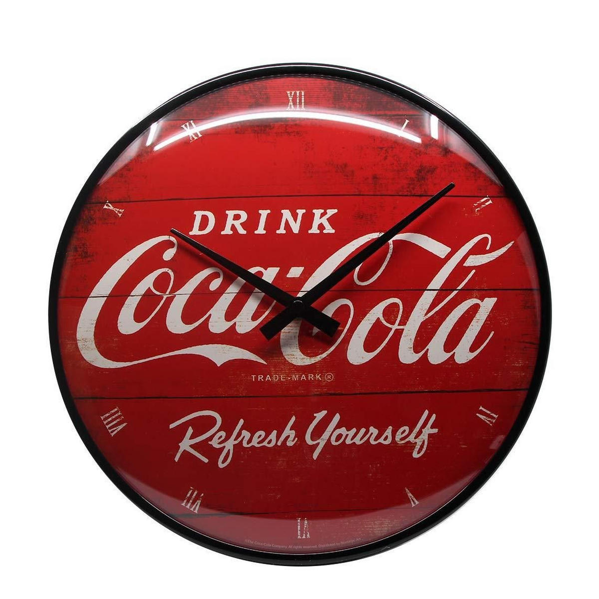 WANDUHR 31 cm Coca-Cola Logo Red - Rot, Metall (31/31/5cm) - Nostalgic-Art