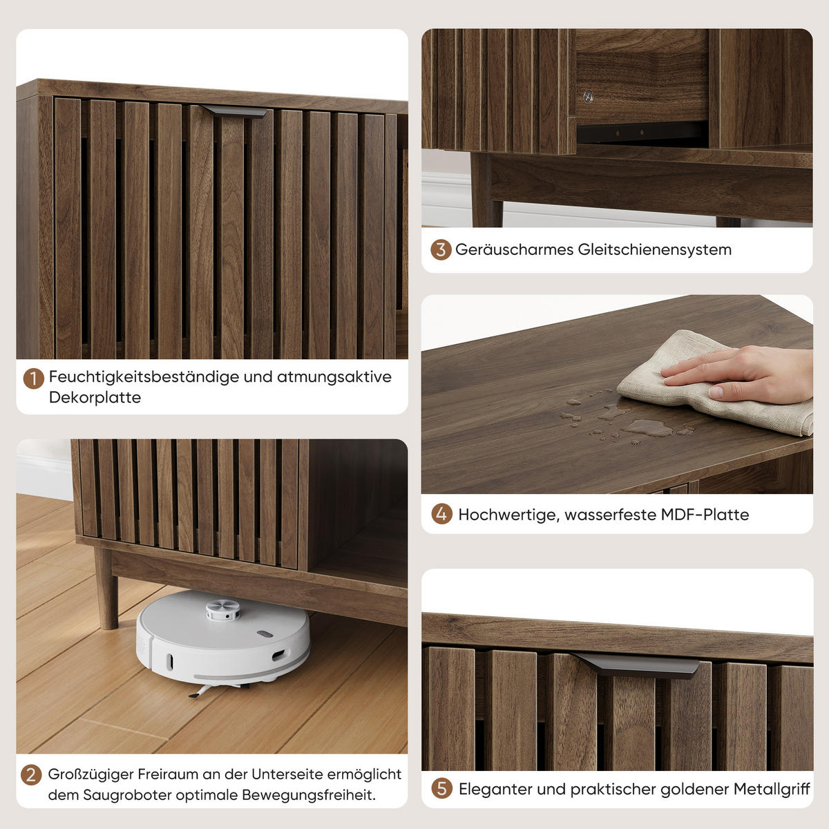COUCHTISCH holzoptik & gitter-design mit schublade & offenen fächern - Walnussfarben, Holzwerkstoff (50/80/45cm) - Urban Meuble