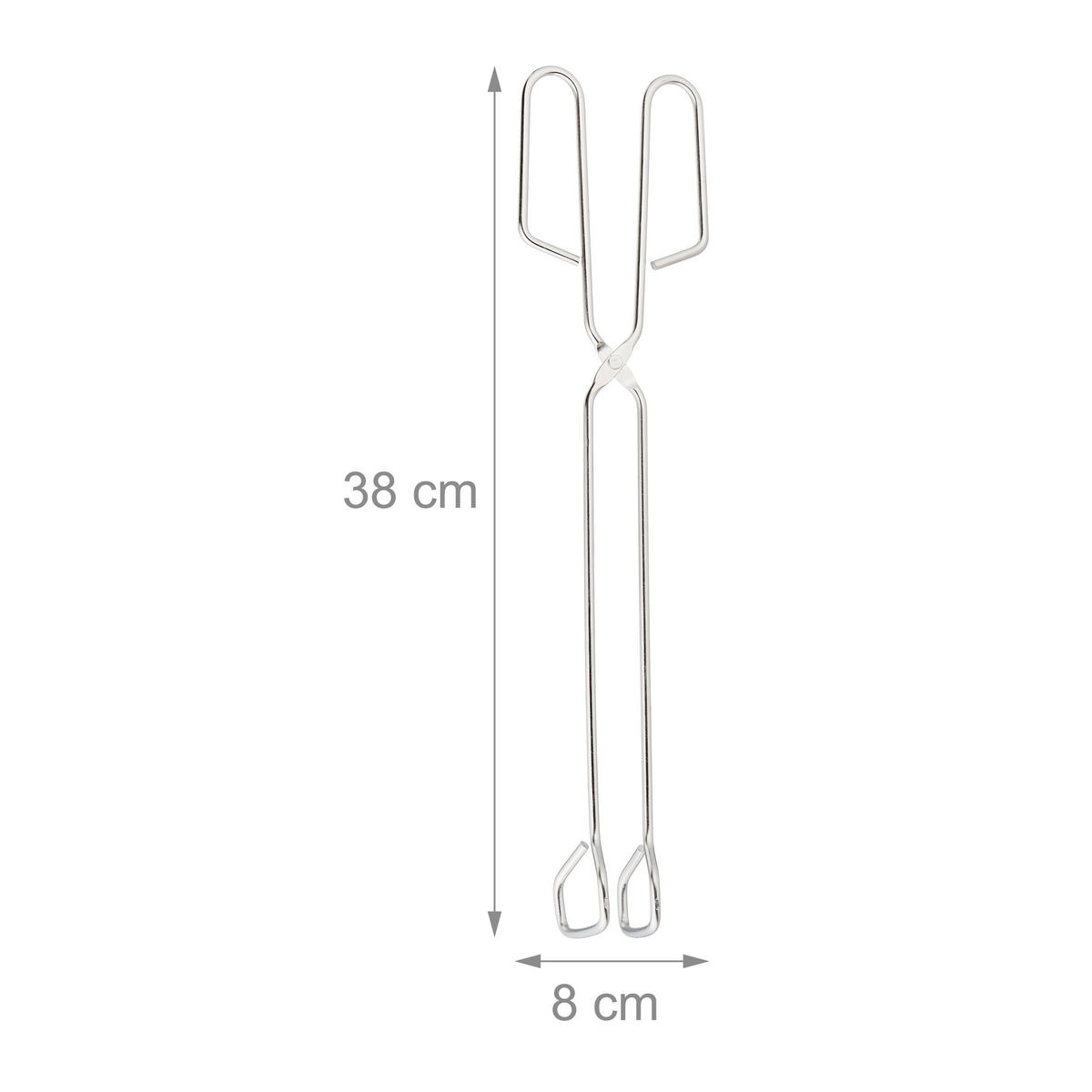 3XGRILLZANGE - Silberfarben, Metall (4.5cm) - Relaxdays