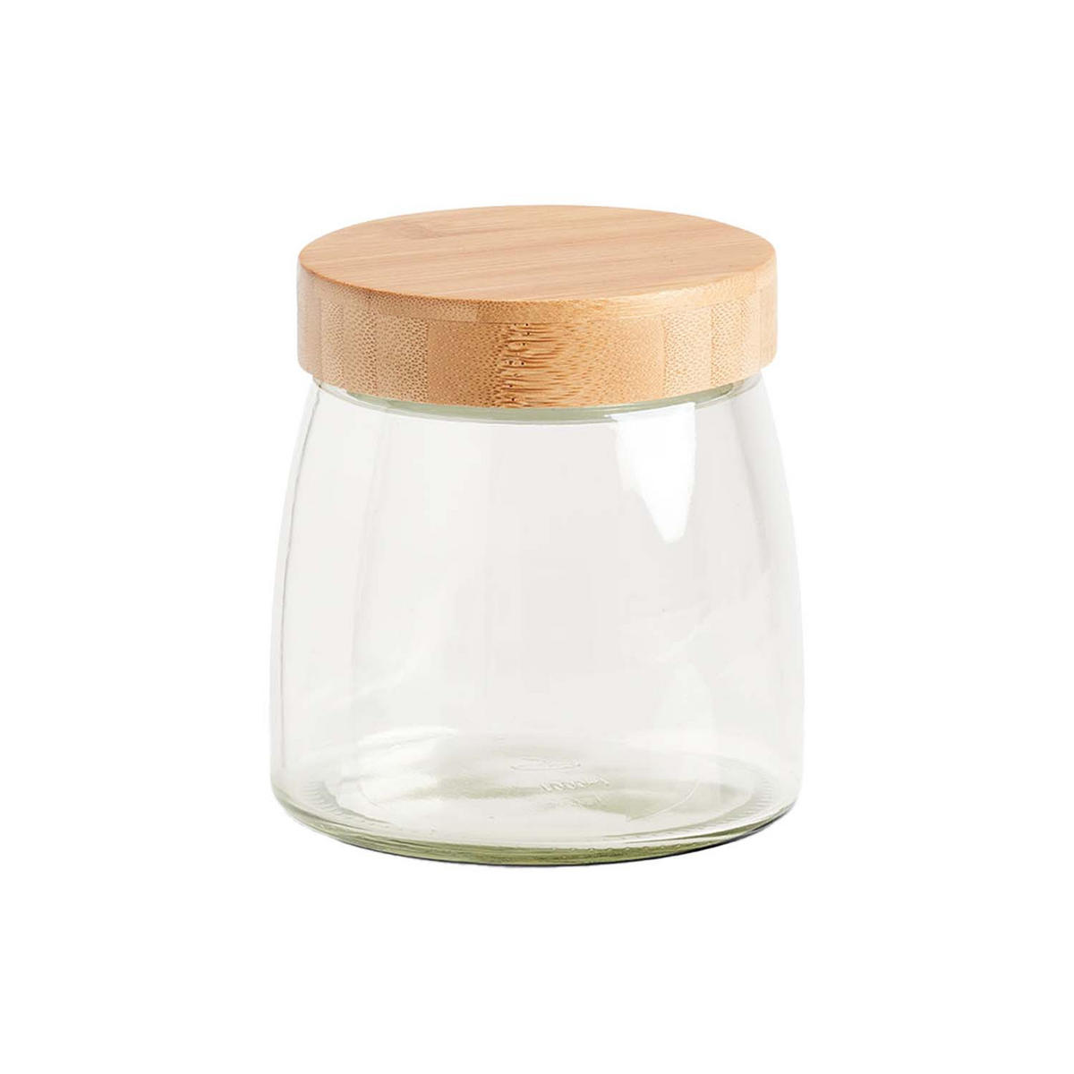 VORRATSGLAS 6 Stück mit Bambusdeckel - Ø 12,5 x 13 cm - Transparent, Glas (12.5/13/12.5cm) - Zeller Present