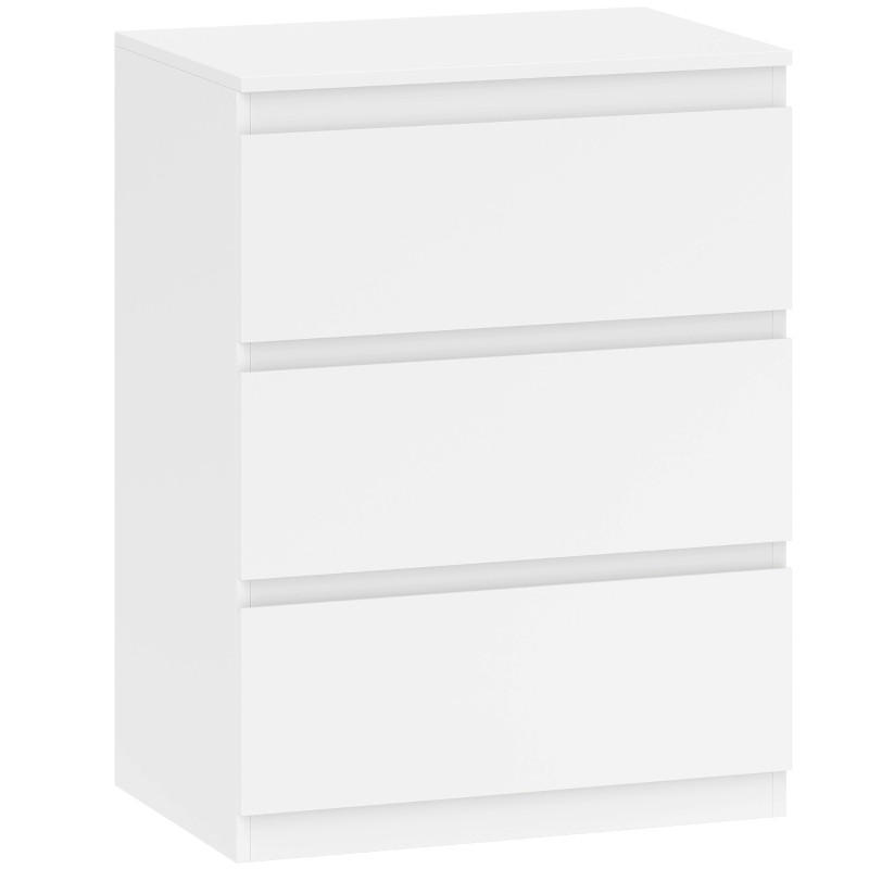 KOMMODE Weiß 60x79x40 cm mit 3 Schubladen - Weiß, Holz (40/79/60cm) - Kaket