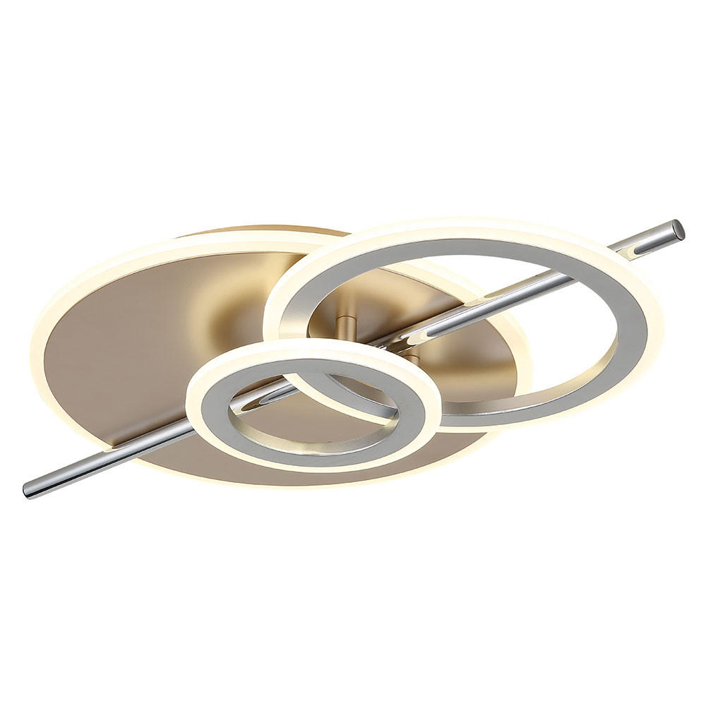 LED DECKENLEUCHTE NORRIS Champagner verchromt - Champagner, Metall (55/32/8.5cm) - Globo Lighting