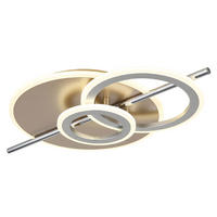 LED DECKENLEUCHTE NORRIS Champagner verchromt - Champagner, Metall (55/32/8.5cm) - Globo Lighting