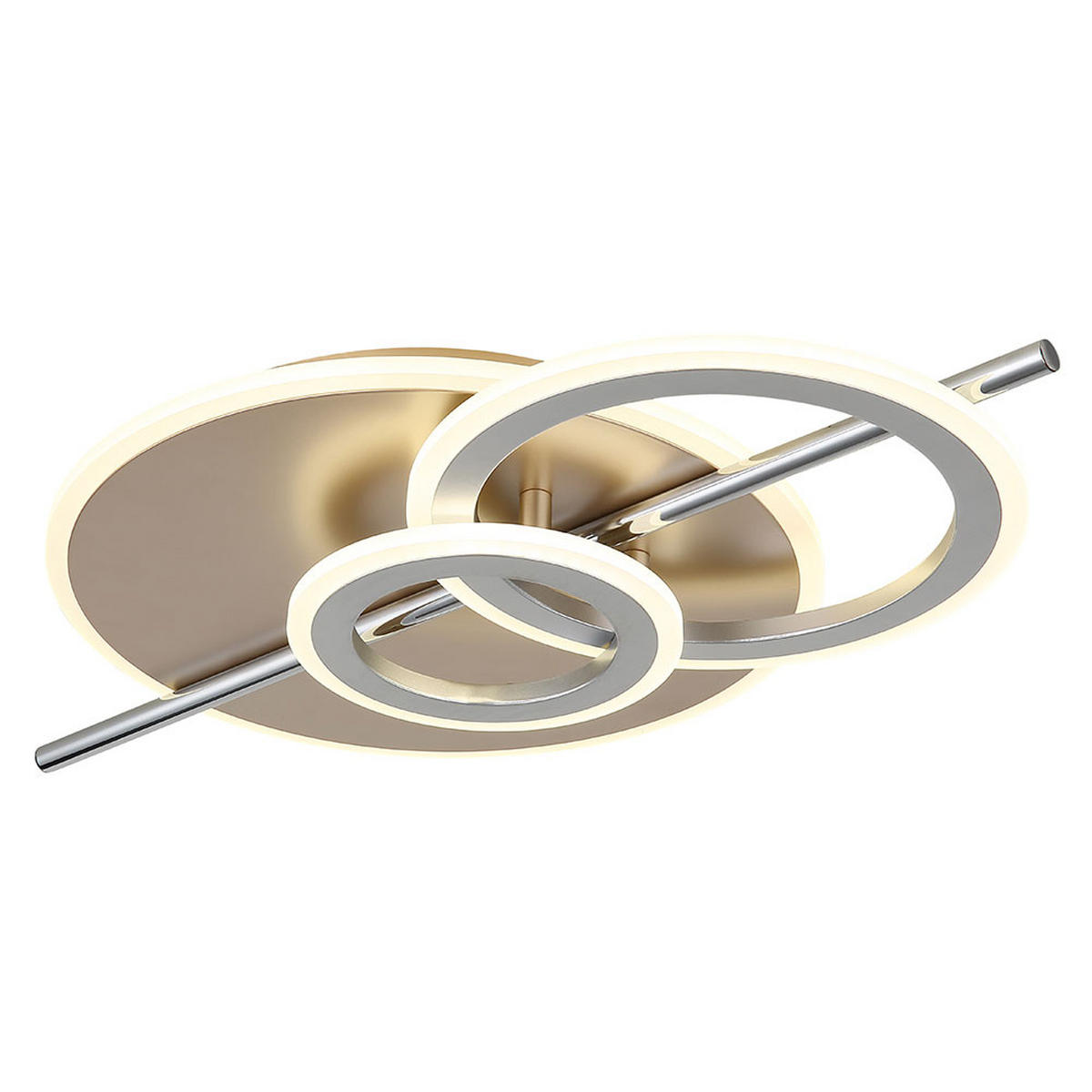 LED DECKENLEUCHTE NORRIS Champagner verchromt - Champagner, Metall (55/32/8.5cm) - Globo Lighting