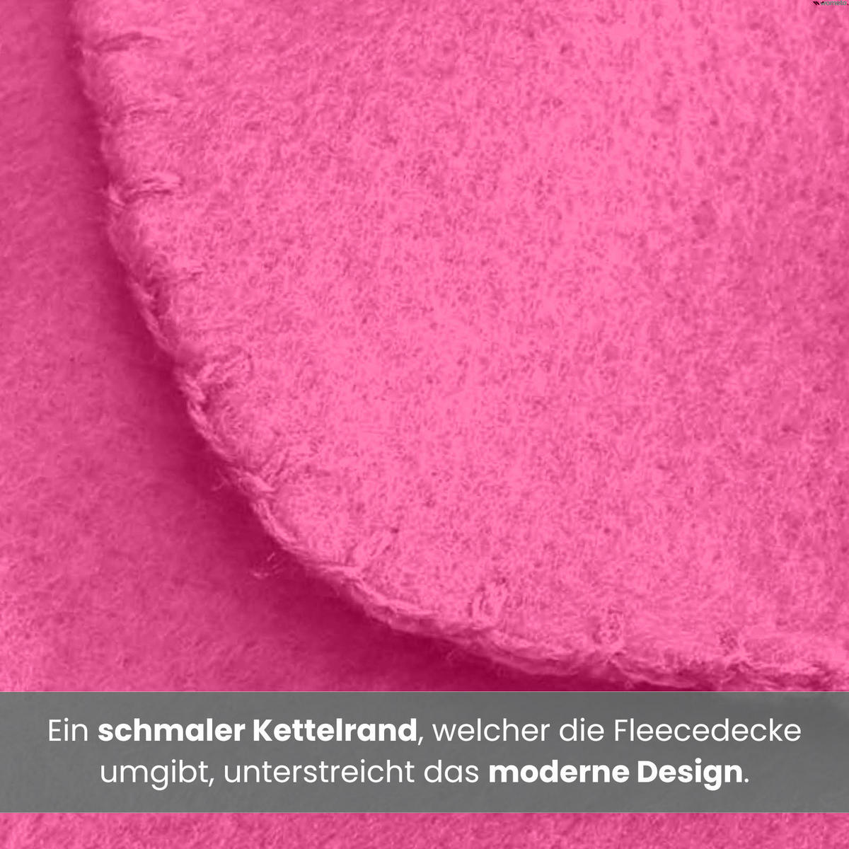 FLEECEDECKE pink 130/160 cm Kettelrand Anti-Pilling - Pink, Textil (130/160cm) - wometo