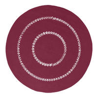 TEPPICH geflochten rund mit Häkel-Muster 120 cm - Weinrot, Textil (120/120cm) - Homescapes