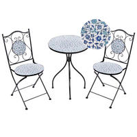 BISTRO-SET Schwarz Chapeco - Blau/Schwarz, Metall - Beliani