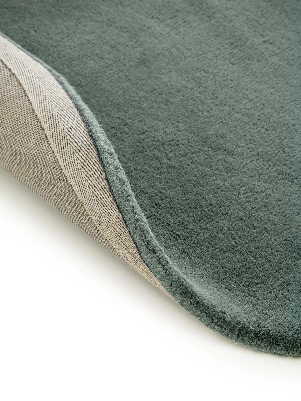WOLLTEPPICH rund Bent Grün ø 100 cm rund - Grün, Textil (100/100cm) - benuta Nest