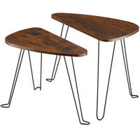 BEISTELLTISCHE 2er Set Richmond,stapelbar,Industrial Holz dunkel, rustikal - Rostfarben, Holzwerkstoff (60/38/48cm) - tectake