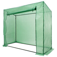 FOLIENGEWÄCHSHAUS Grün 200x79x168cm mit Gitternetzfolie & Stahlrahmen - Dunkelgrün, Metall (79/168/200cm) - ECD-Germany