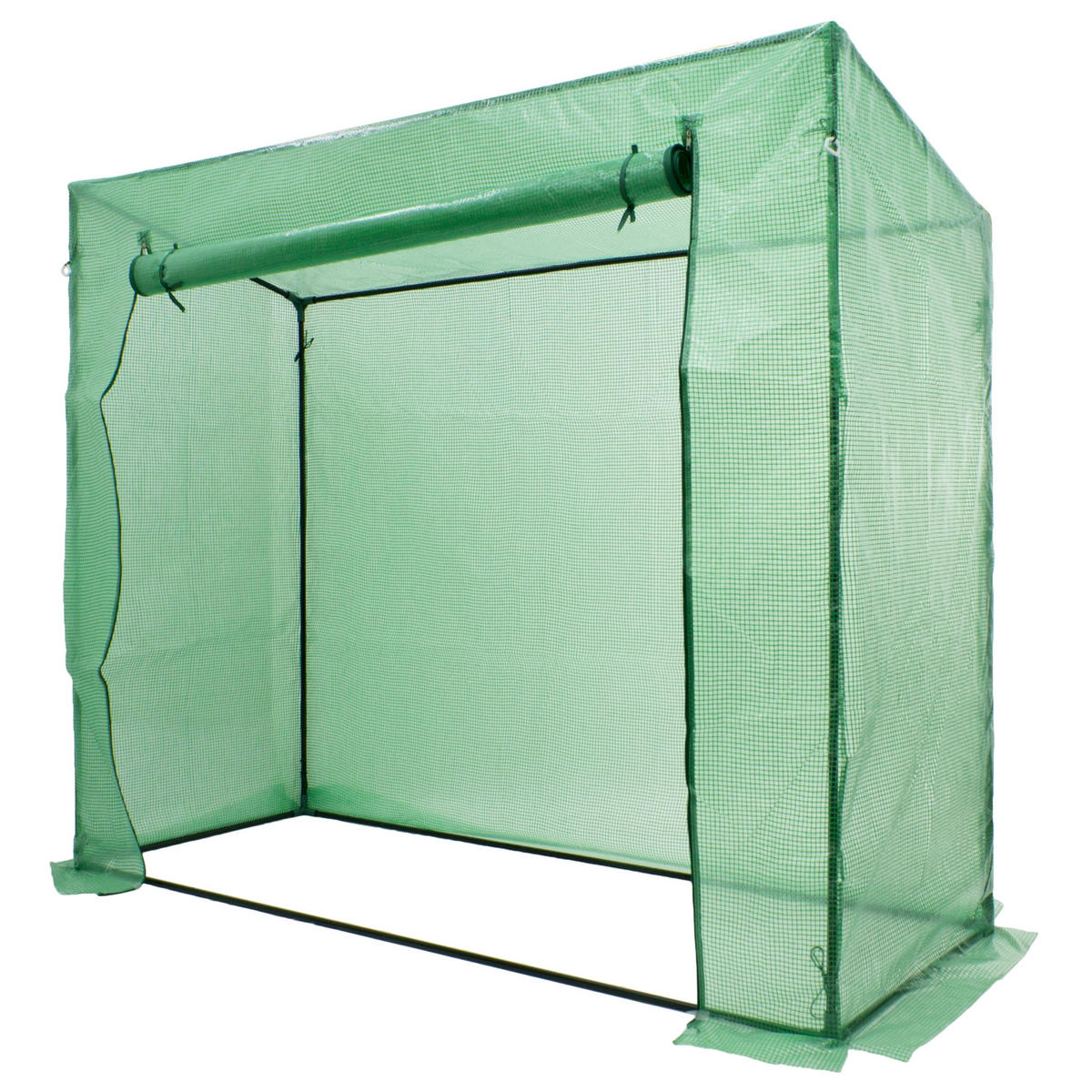 FOLIENGEWÄCHSHAUS Grün 200x79x168cm mit Gitternetzfolie & Stahlrahmen - Dunkelgrün, Metall (79/168/200cm) - ECD-Germany