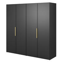 KLEIDERSCHRANK Frame Schwarz 200 cm - Goldfarben/Schwarz, Holzwerkstoff/Metall (200/200.5/57cm) - Selsey