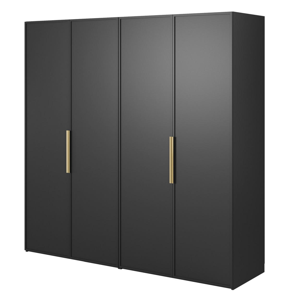 KLEIDERSCHRANK Frame Schwarz 200 cm - Goldfarben/Schwarz, Holzwerkstoff/Metall (200/200.5/57cm) - Selsey