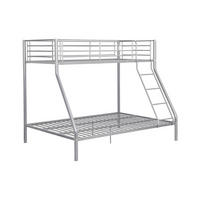 ETAGENBETT + Lattenrost - 90 x 190 & 140 x 190 cm - Metall - Silberbarfen - ELEVATIO III - Silberfarben, Metall - Vente-Unique